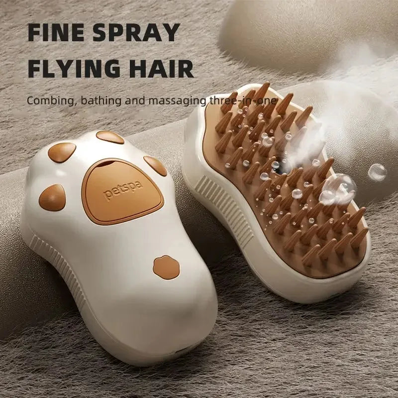Paw-Shaped Mist Grooming Brush