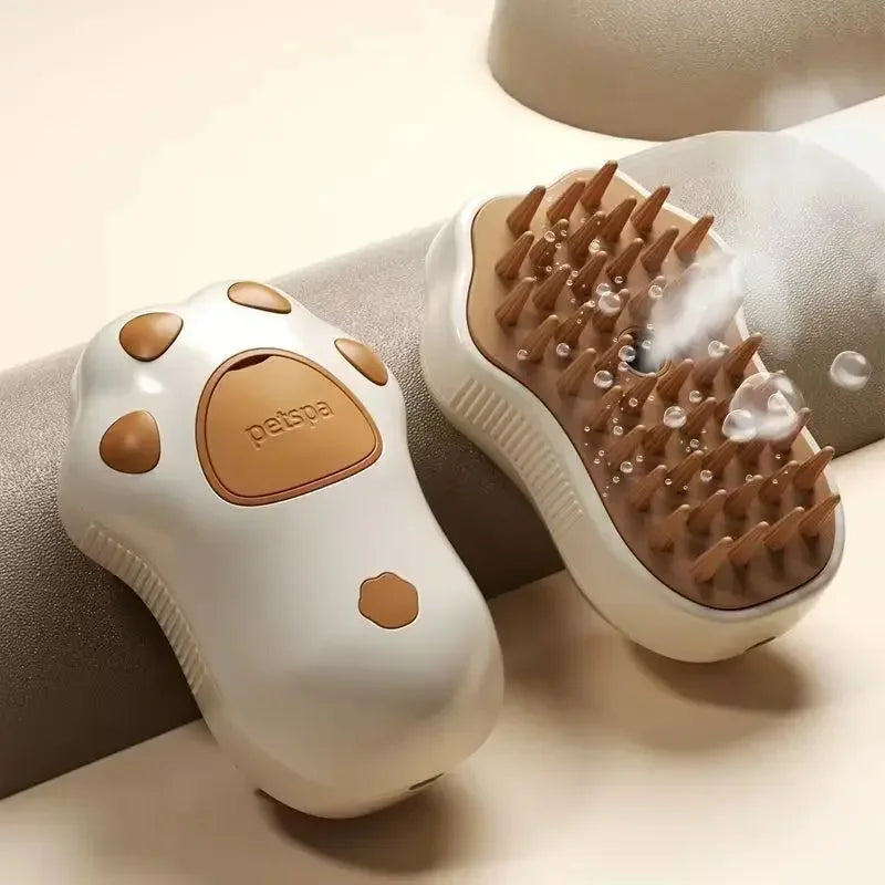 2024 Multifunctional Rotating Cat Grooming Steamer Brush Pet Hair Removal Spray Massage Comb 3 In1 Self Cleaning Steam Cat Brush