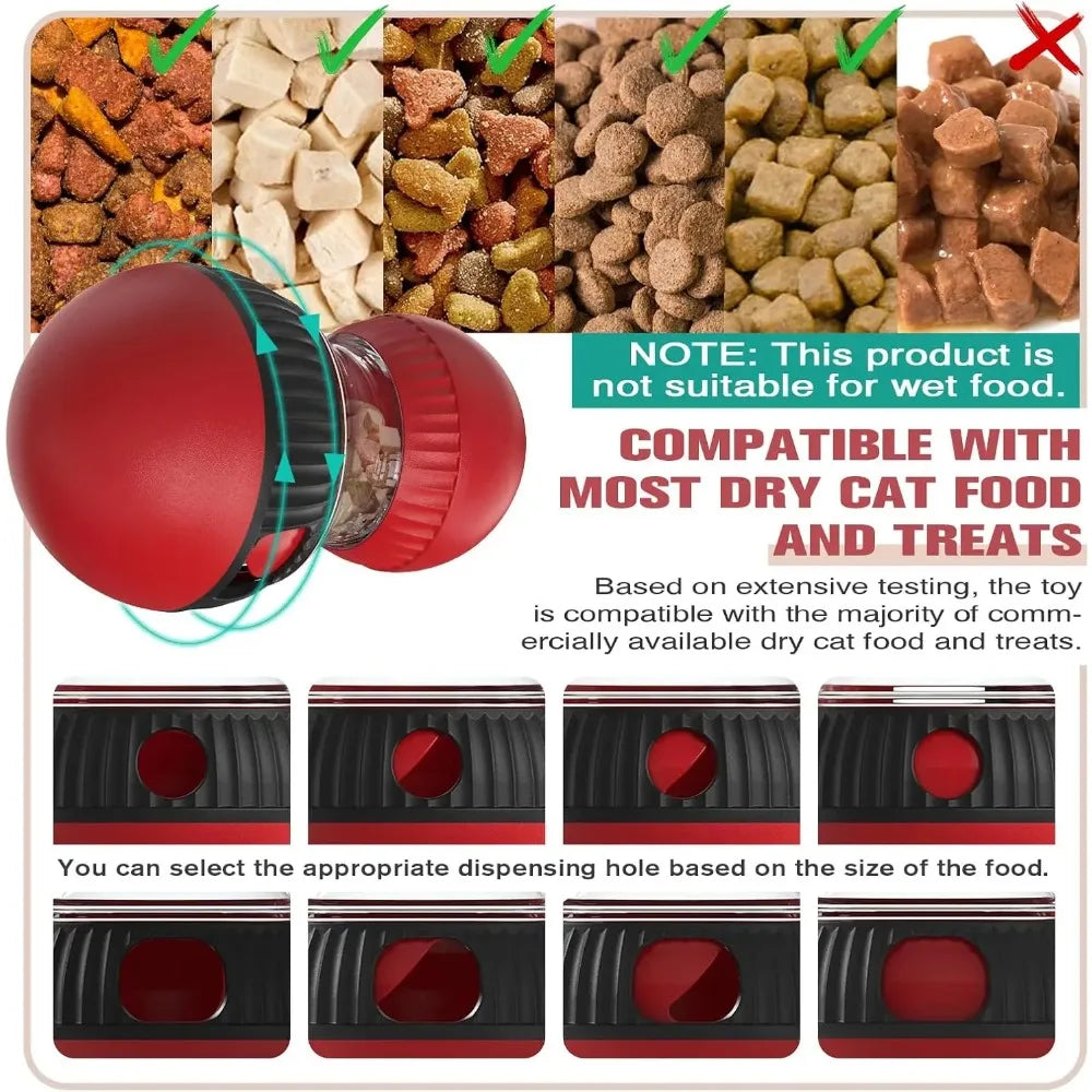 Interactive Cat Feeder Rotating Outlet Puzzle Feeder for Cats Small Dogs Mental Stimulation Exercise Toy for Pets Slow Feeding
