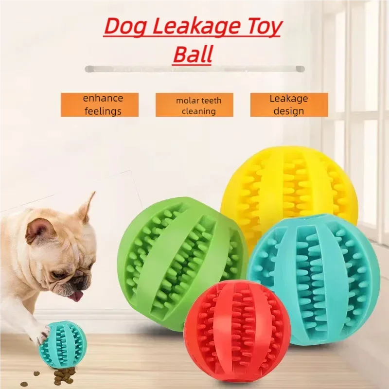 Interactive Nontoxic Bite Resistant Silicone Dog Toy Ball for Puppy Chewing, Tooth Cleaning &Pet Food Treat Feeder – Cats Dogs