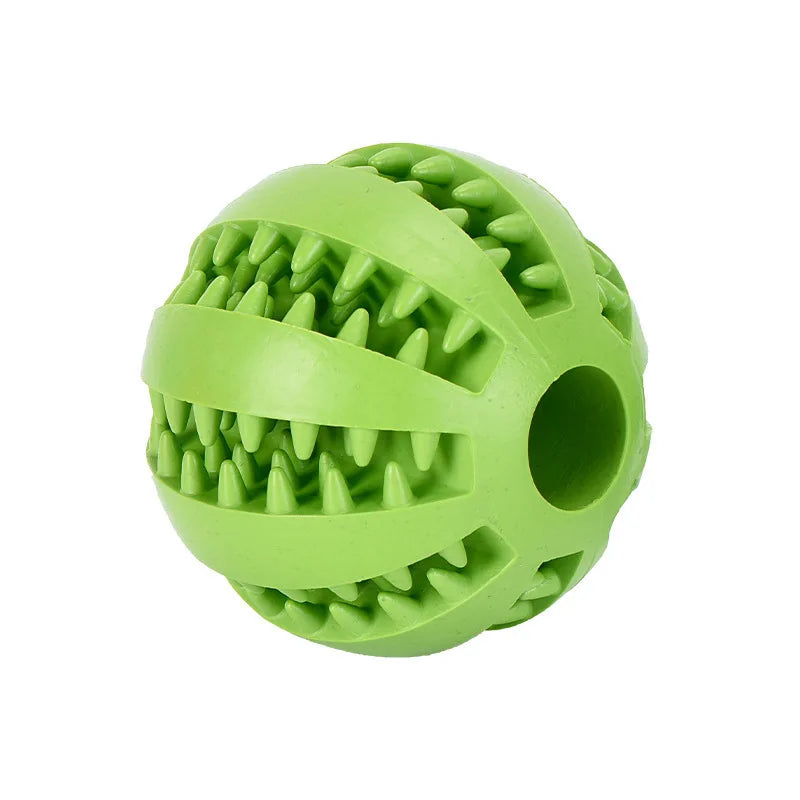 Interactive Nontoxic Bite Resistant Silicone Dog Toy Ball for Puppy Chewing, Tooth Cleaning &Pet Food Treat Feeder – Cats Dogs