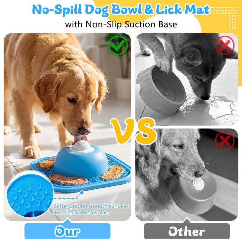 Pet Licking Bowl Dog Slow Food Bowl Anti slip Silicone Dog Licking Pad Cat Fun Toy