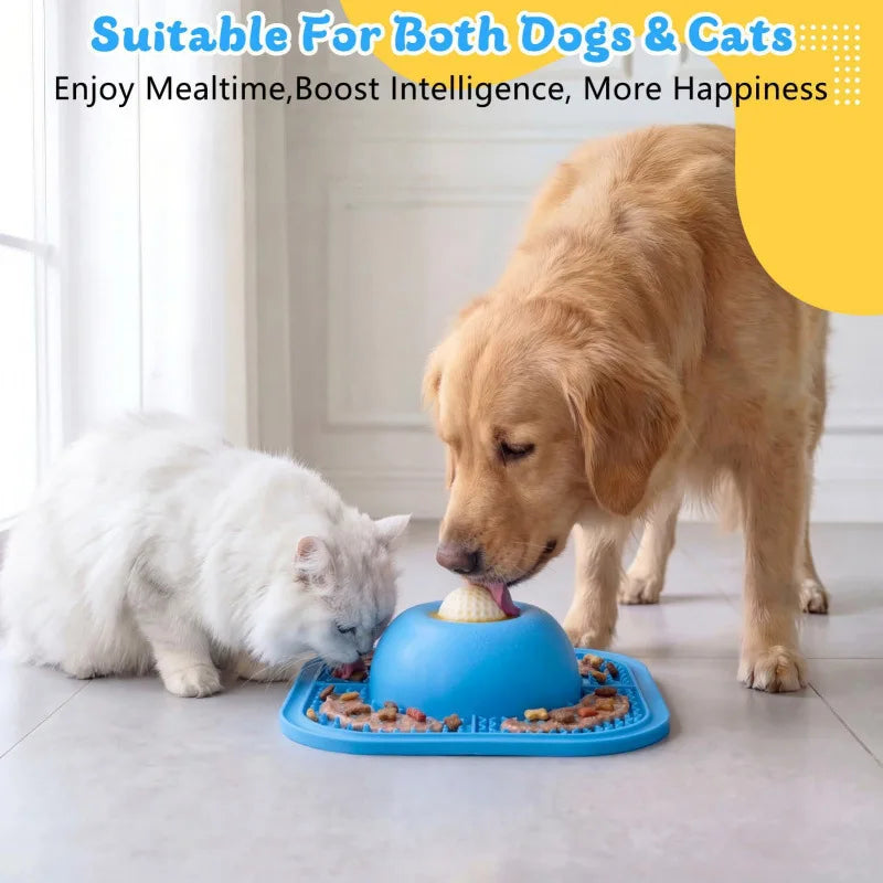 Pet Licking Bowl Dog Slow Food Bowl Anti slip Silicone Dog Licking Pad Cat Fun Toy