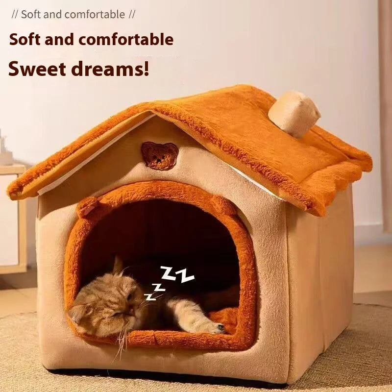 Washable Covered Pet Bed for Cats & Small Dogs