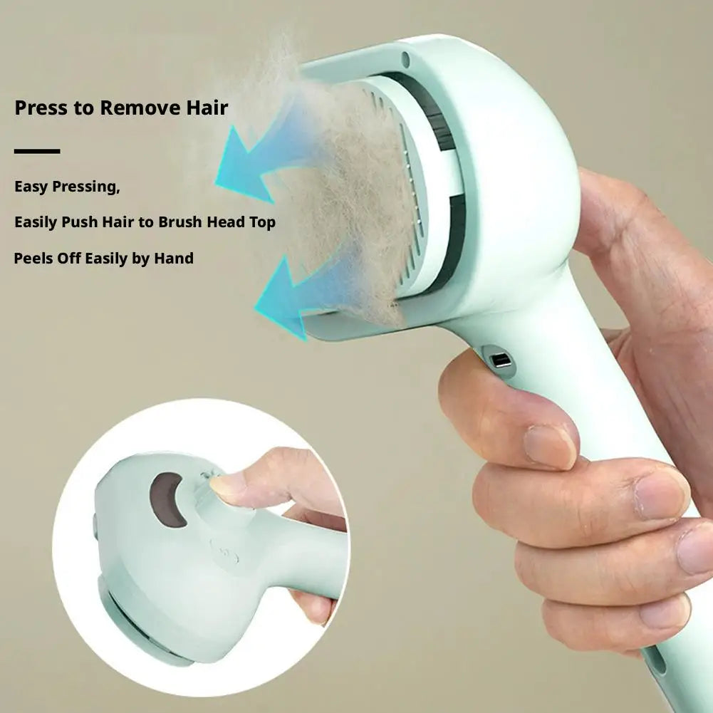 Steam Pet Grooming Brush 3 In 1 Rechargeable Mist Spray Comb For Cats Dogs Hair Removal Massage Tool Anti Static Cat Brush