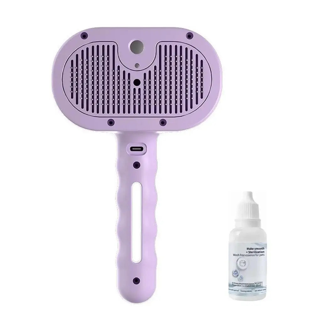 Steam Pet Grooming Brush 3 In 1 Rechargeable Mist Spray Comb For Cats Dogs Hair Removal Massage Tool Anti Static Cat Brush