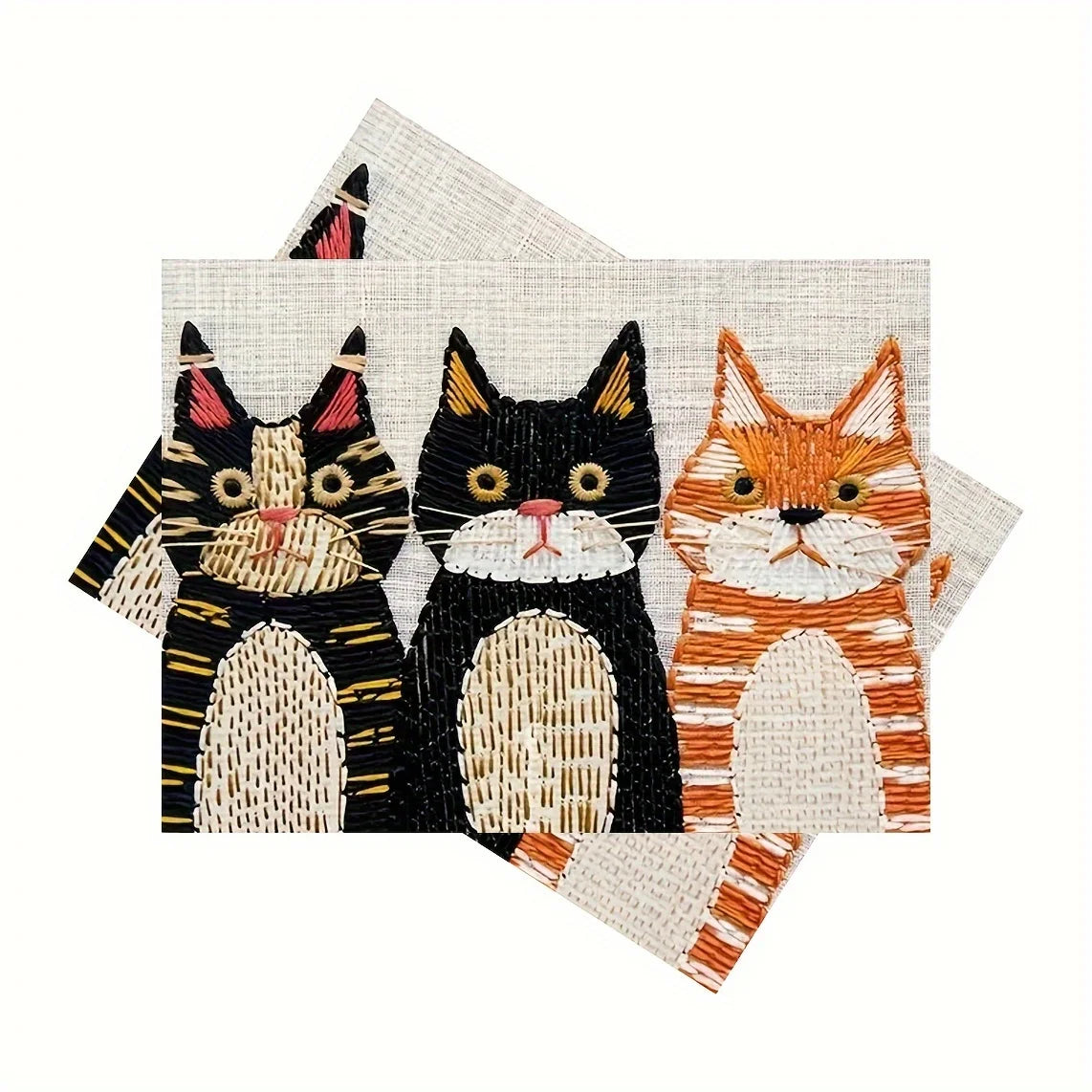 VIKAMA Cartoon Cat Meal Mat Waterproof and Oil proof Table Mat Home Kitchen Restaurant Desktop Decoration Accessories