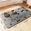 Waterproof Absorbent Pet Feeding Mat For Winter - Quick Dry Pet Placemat For Food And Water Bowl With Rubber Backing For Dog Cat